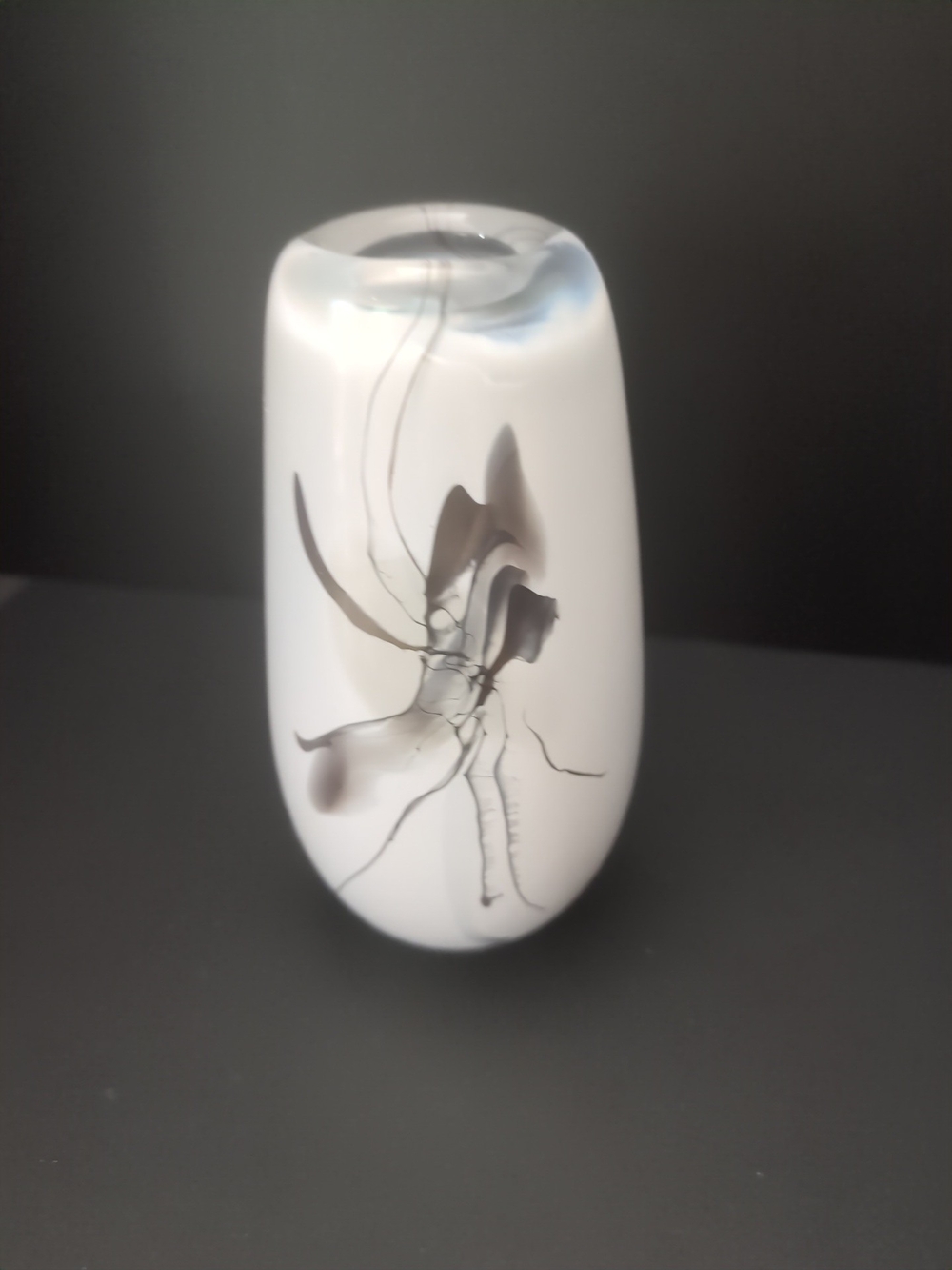 Vintage White Frosted Decorative Vase 8-2026